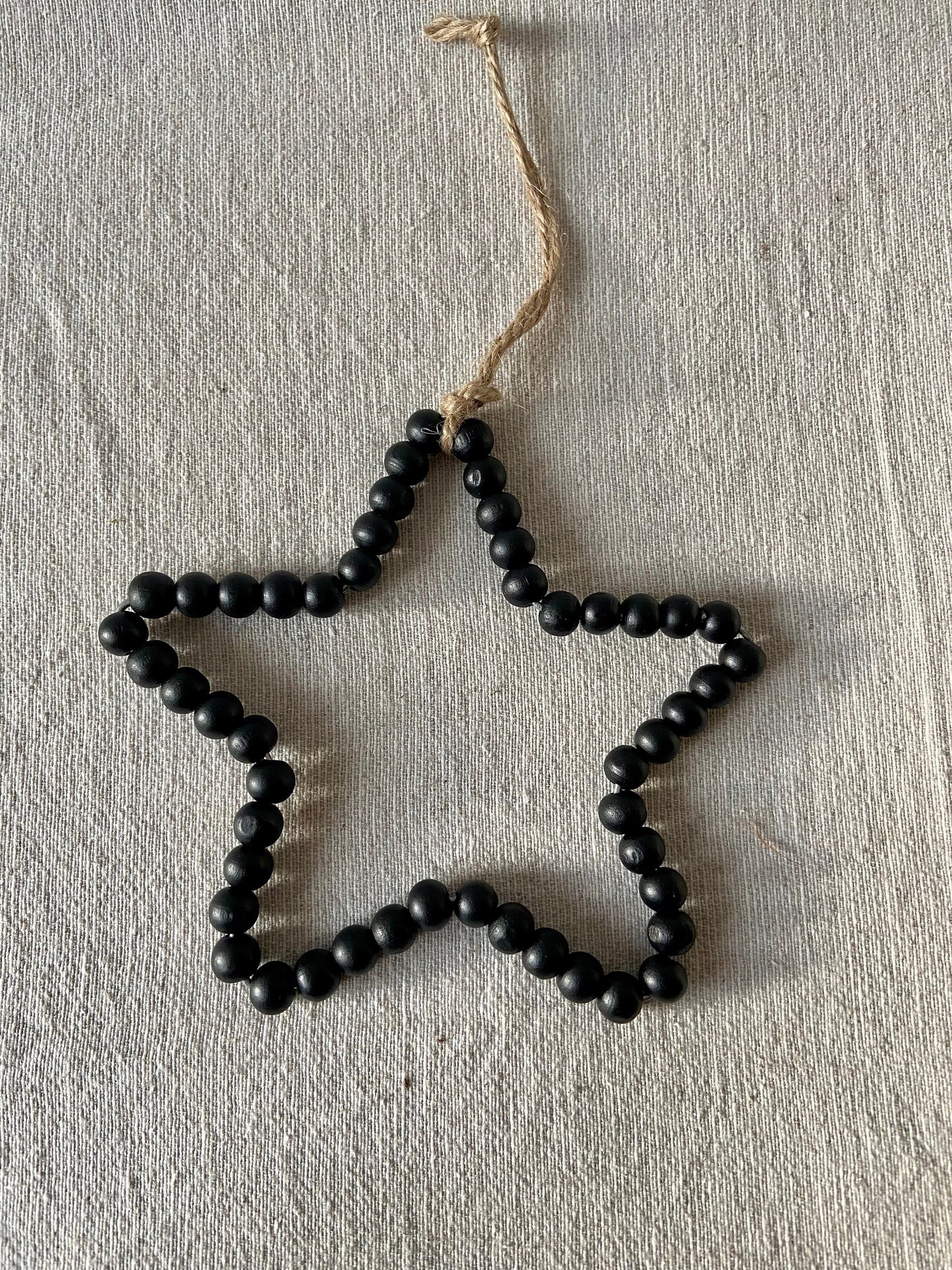 Stern | Holzperlen | Anhänger | Weihnachten | Baumschmuck | Geschenkschmuck | schwarz | Christbaum | Winterdeko | Advent | Skandinsvisch