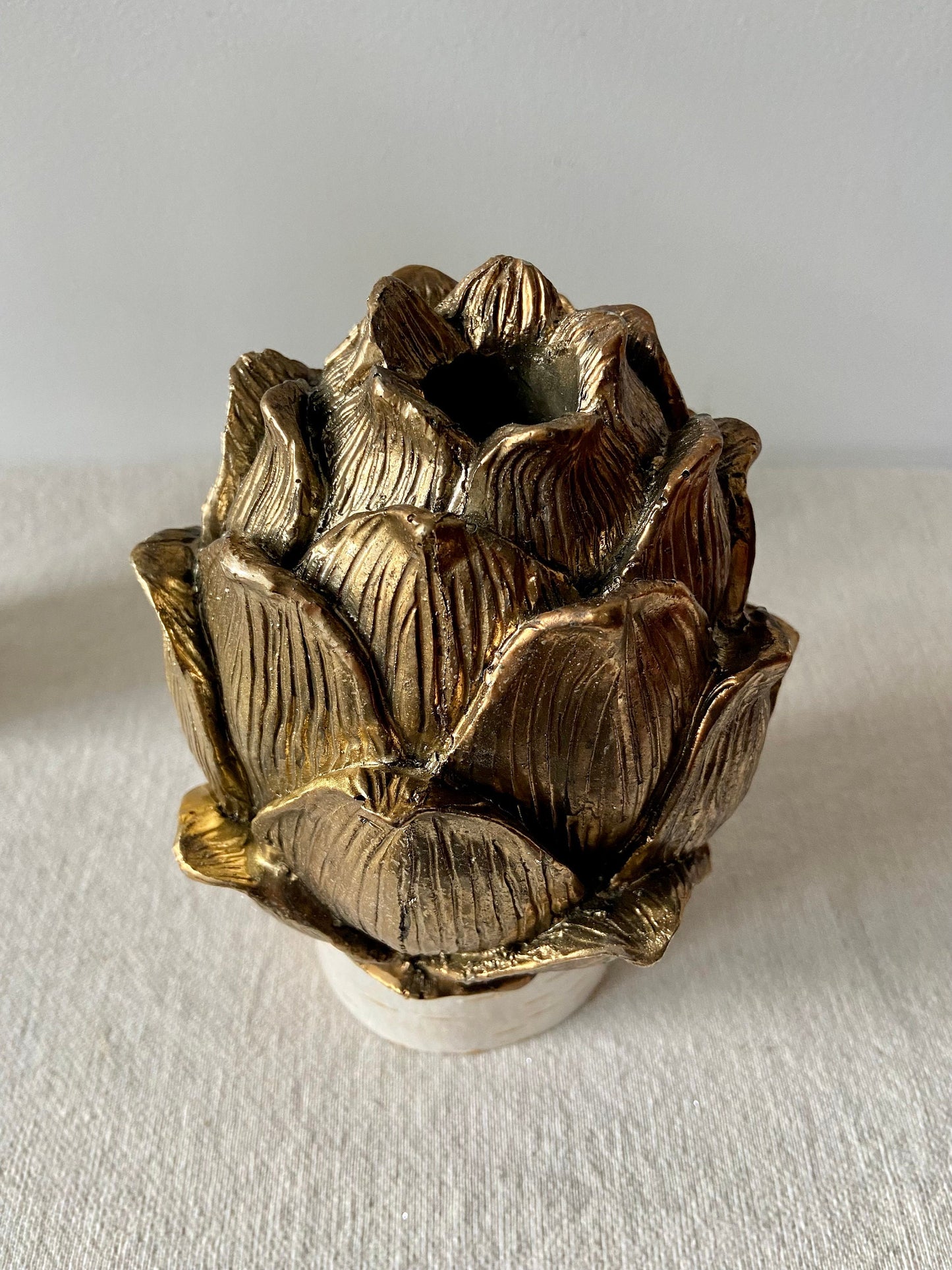 Zapfen | Kerzenhalter | gold | Zapfen aus Keramik | Tischdeko | Winter | Weihnachten | Advent | Kerzenständer