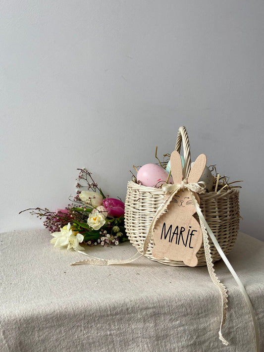 Osterkorb weiß | Weidenkörbchen | | Osterhasenanhänger | Dekokorb | Weidenkorb | Suchkörbchen | Blütenkorb für Hochzeiten | Blumenmädchen