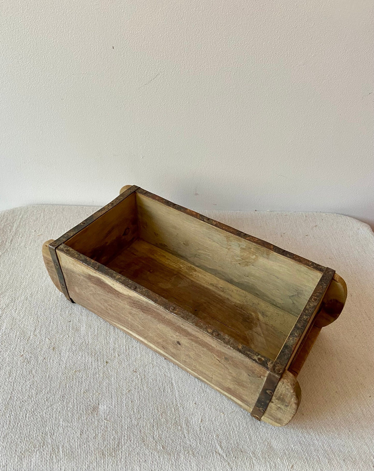 Holzkiste | Antik Look | Natur | Ziegelform | Pflanzkiste | Dekokiste | Backsteinform | Antique | Vintage Look | Metallbeschlag | Tischdeko