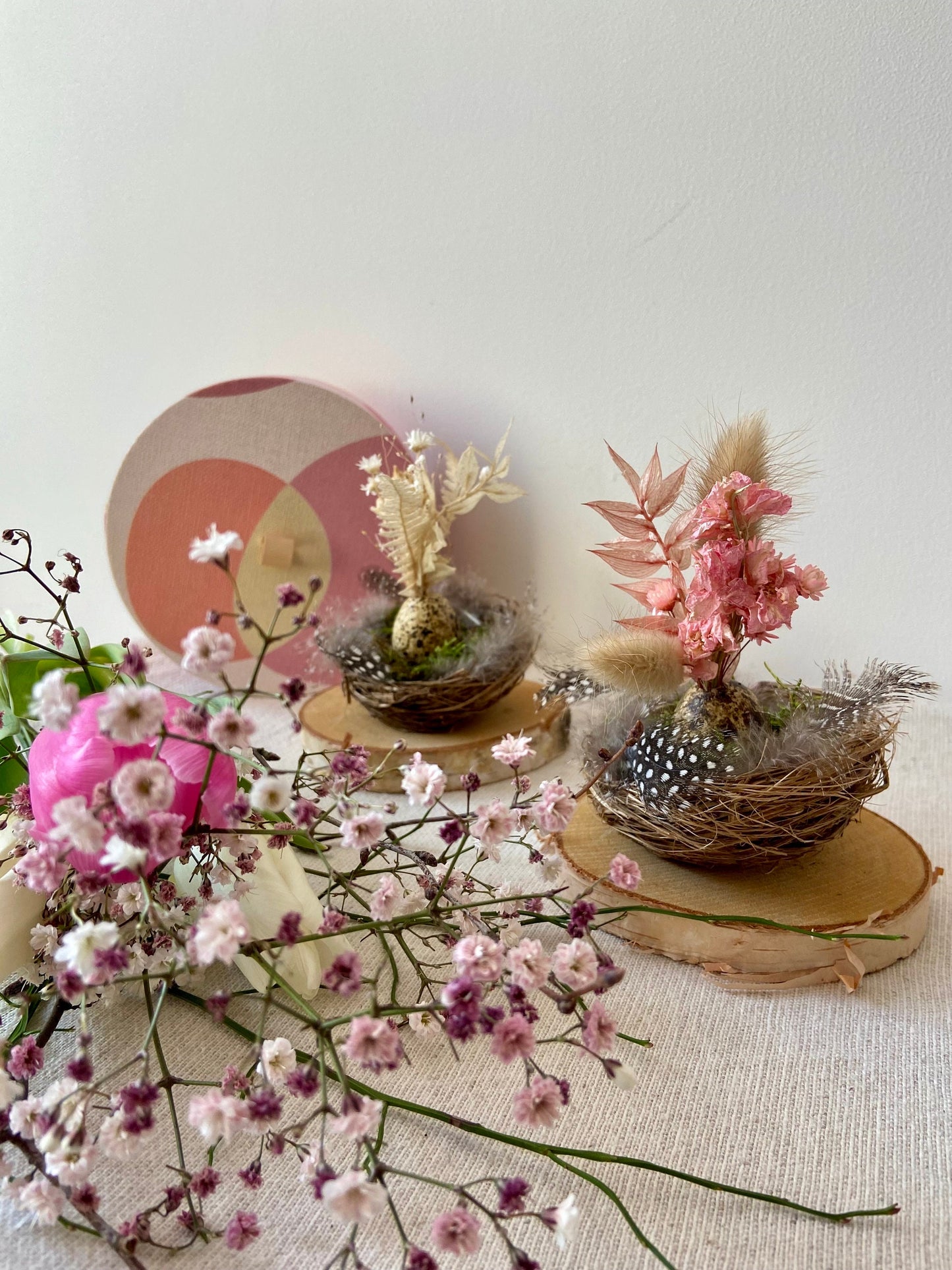 Nestchen mit Blüten  | Ostern | Frühling | Dekoration | Osterdeko | natürliche Deko | Skandinavisch | schlicht