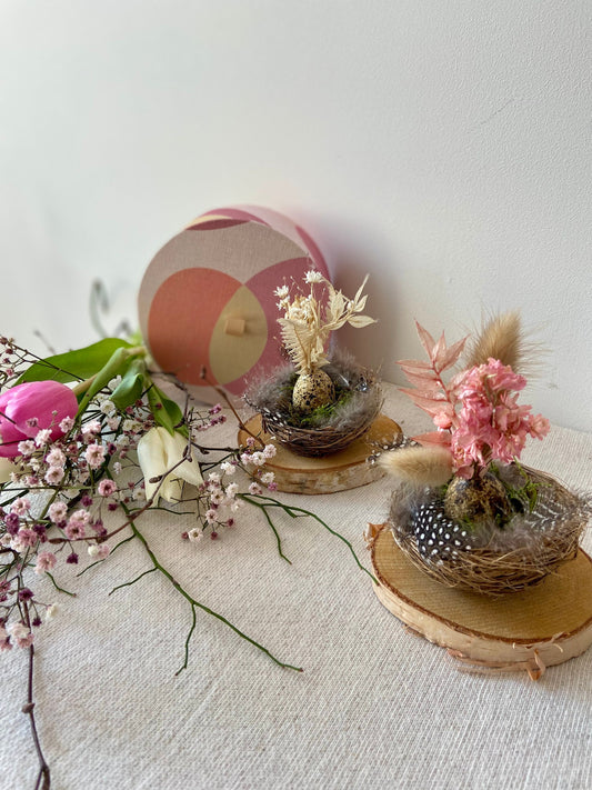 Nestchen mit Blüten  | Ostern | Frühling | Dekoration | Osterdeko | natürliche Deko | Skandinavisch | schlicht