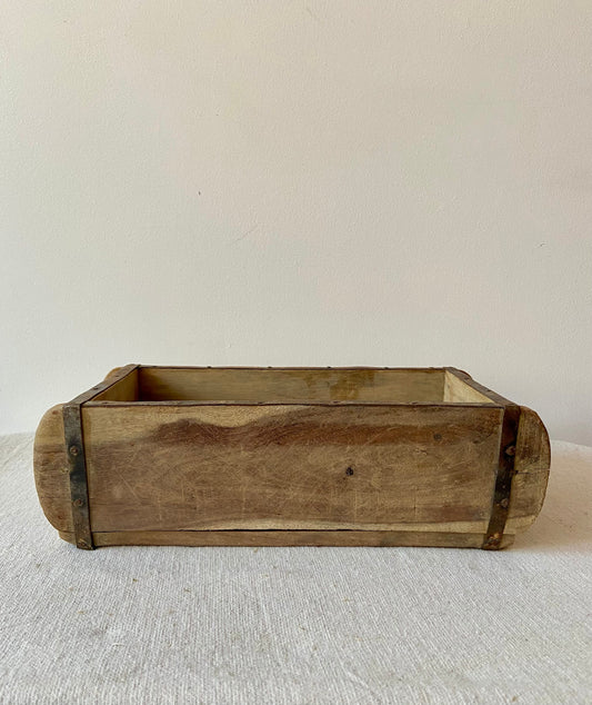 Holzkiste | Antik Look | Natur | Ziegelform | Pflanzkiste | Dekokiste | Backsteinform | Antique | Vintage Look | Metallbeschlag | Tischdeko