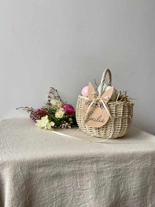 Osterkorb weiß | Weidenkörbchen | | Hasenkopfanhänger | Dekokorb | Weidenkorb | Suchkörbchen | Blütenkorb Hochzeiten | Blumenmädchen |Ostern