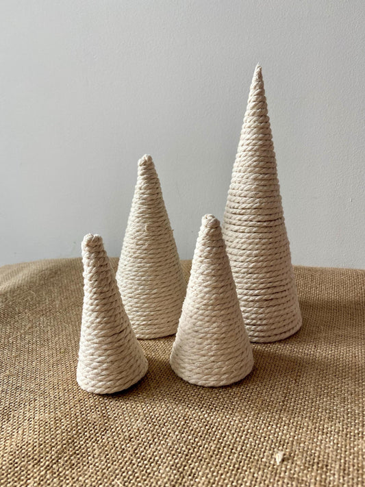 Weihnachtsbaum Wolle | Tannenbaum | Garn Bäumchen | Advent | Weihnachten | Deko | Winter | Naturdeko | Mini-Tannenbaum 4er-Set