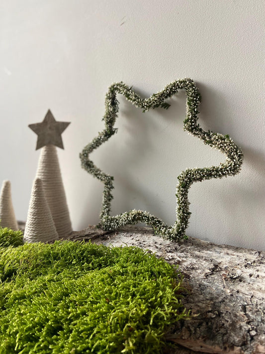 Stern aus Heide weiß | Türschmuck | Fensterschmuck | Heidestern | Advent | Weihnachten | Deko | Naturdeko | Stern | Erika | weiß