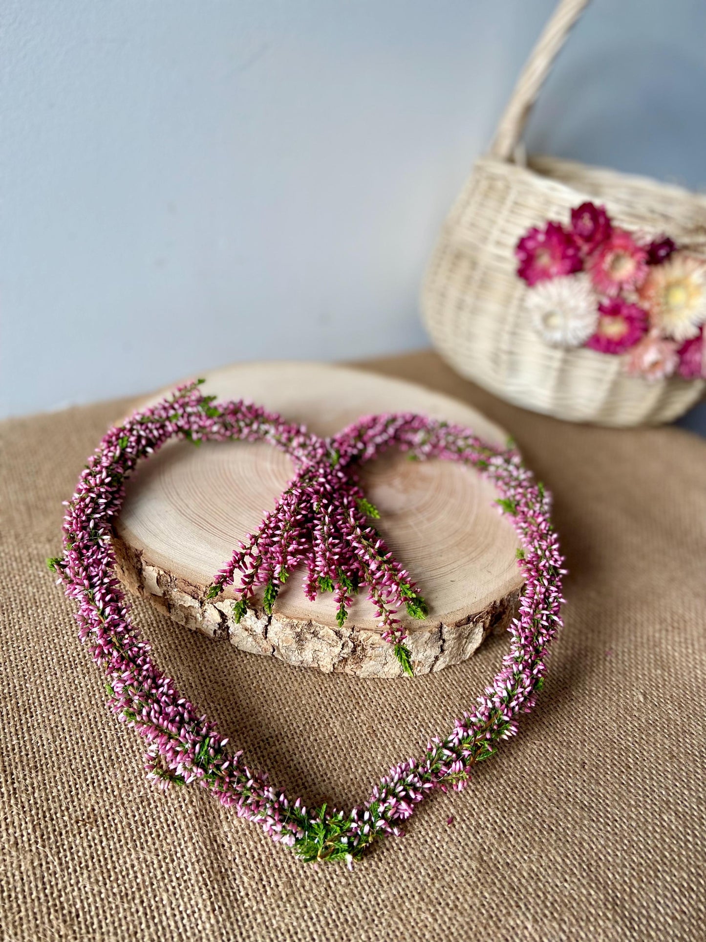 Herz aus Heide rosa | Türschmuck | Fensterschmuck | Heideherz | Advent | Weihnachten | Deko | Naturdeko | Herz | Erika | rosa | Herbst