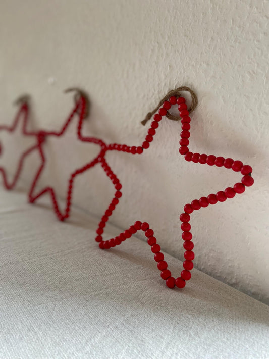 Stern | Holzperlen | Anhänger | Weihnachten | Baumschmuck | Geschenkschmuck | schwarz | Christbaum | Winterdeko | Advent | Skandinsvisch